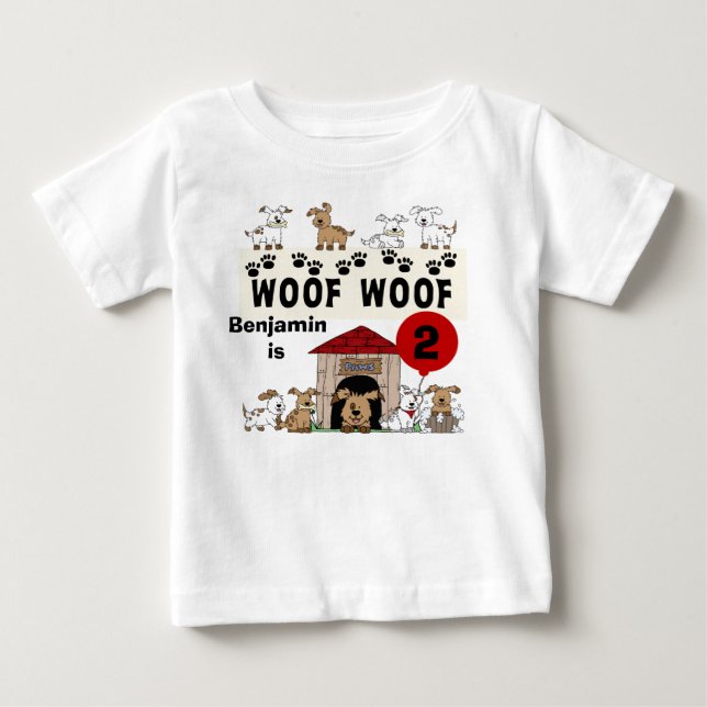 Skräddarsy Tshirt för valphundfödelsedag T-shirt (Framsida)