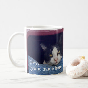 Skräddarsy vänsterhänt skrikig kattkaffemugg kaffemugg