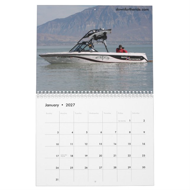 Skräddarsy Wakeboarding kalender - (Jan 2027)