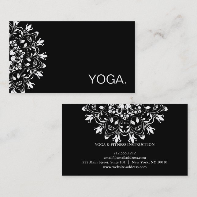 SKRÄDDARSY YOGAINSTRUKTÖR FÖR MANDALA LOGOTYP VISITKORT (Fram/baksida)