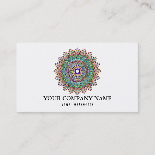 SKRÄDDARSY YOGAINSTRUKTÖR FÖR MANDALA LOGOTYP VISITKORT (Framsida)