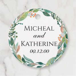 Skräddarsydd akvarell botanisk krans gåvor etiketter