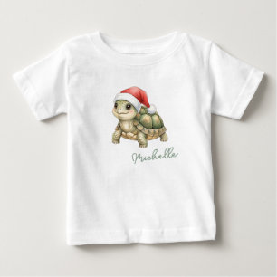 Skräddarsydd akvarell julsköldpadda tomtehatt t shirt