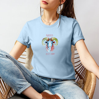 Skräddarsydd års blomstermönstrad Väduren T-shirt 