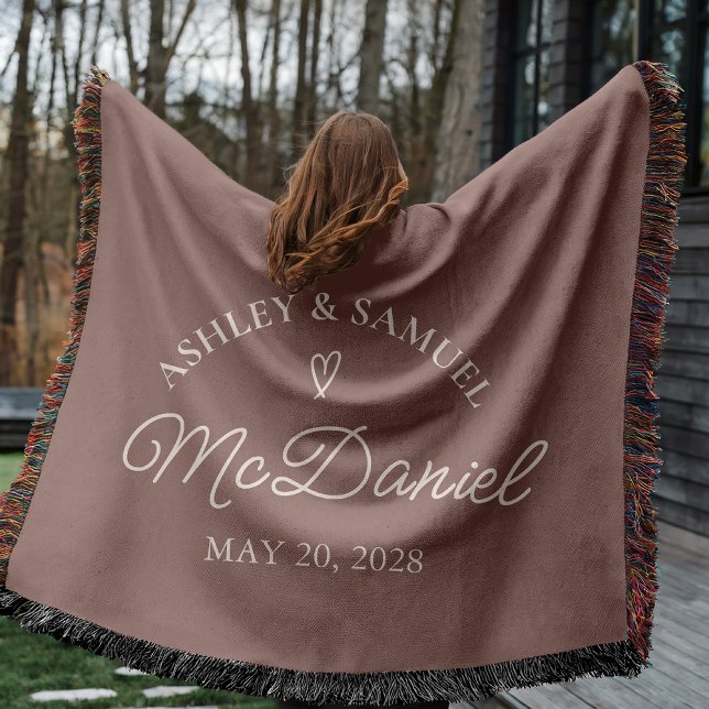 Skräddarsydd årsdagsvävd filtpresent för par filt (Custom Wedding Anniversary Blanket for Newlyweds, Couple’s Woven Blanket Romantic Gift for Bride)
