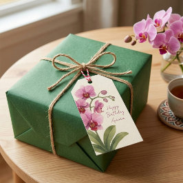 Skräddarsydd blomsterpresentetikett för orkidéer presentetikett