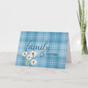 Skräddarsydd daisy på aqua plaid födelsedag kort