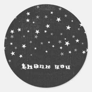Skräddarsydd Faded Black Denim Starry Grunge Party Runt Klistermärke