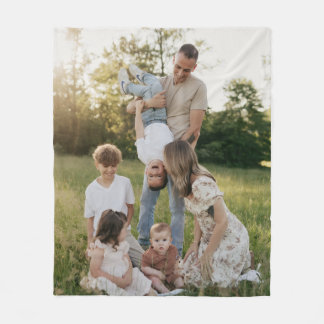Skräddarsydd familjefotoflätafilt fleecefilt