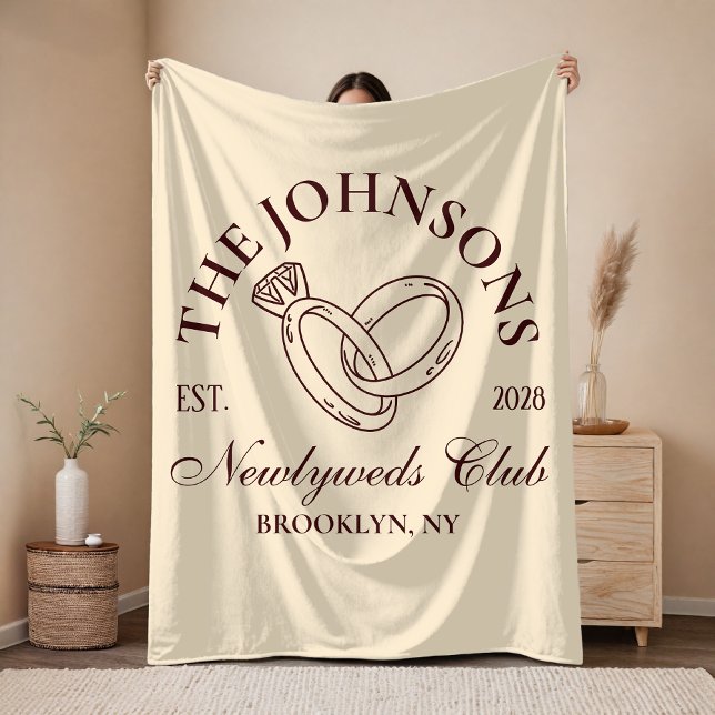 Skräddarsydd filt för nygifta till bröllopsgåva (Custom Newlyweds Club Blanket – Custom Honeymoon Gift for Couples, Mr & Mrs Custom Anniversary Gift)