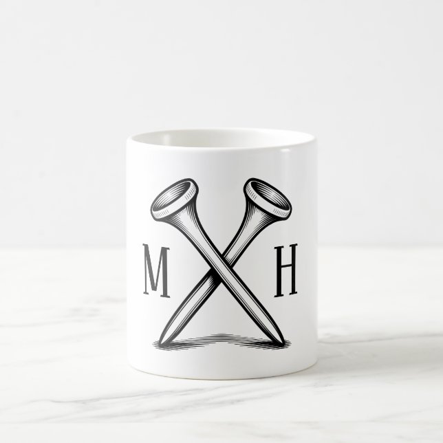 Skräddarsydd golfmonogram kaffemugg (Center)