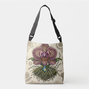 Skräddarsydd konstnärlig orkidéblomma crossbody-vä axelväska