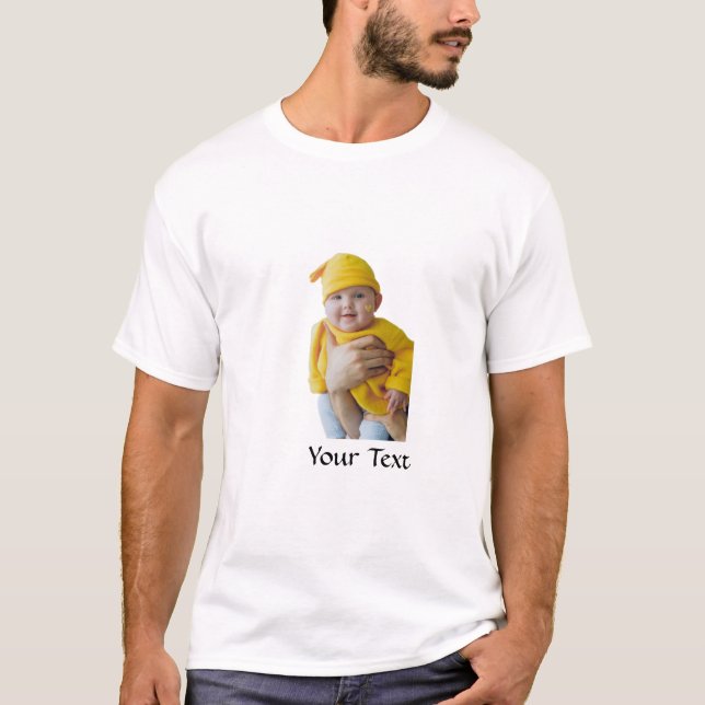 Skräddarsydd - Lägg till foto och text T Shirt (Framsida)