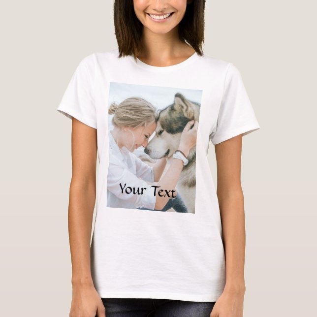 Skräddarsydd - Lägg till foto och text T Shirt (Framsida)