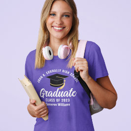 Skräddarsydd lila examensskjorta för examen t shirt