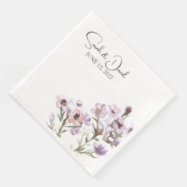 Skräddarsydd middagsservett Elegant lila blomma Br Pappersservett