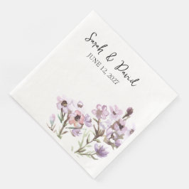 Skräddarsydd middagsservett Elegant lila blomma Br Pappersservett