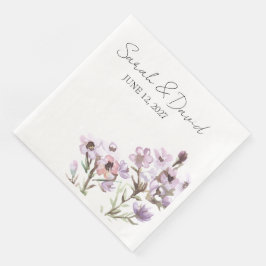 Skräddarsydd middagsservett Elegant lila blomma Br Pappersservett