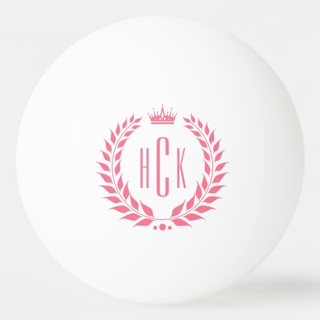 Skräddarsydd monogram rosenkrans pingisboll (Framsidan)