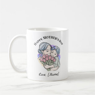 Skräddarsydd mormorsdagsmugg för mamma och barn kaffemugg