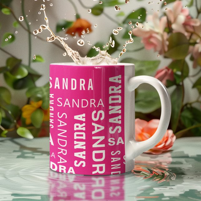 Skräddarsydd Namntypografi Rosa Kaffemugg (Skapare uppladdad)