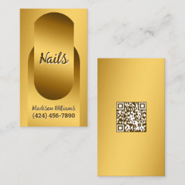 Skräddarsydd QR-guld affärskort för nageltekniker Visitkort