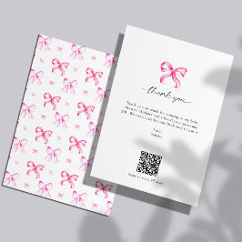 Skräddarsydd QR-kod för bröllopsfest med Rosa Band Tack Kort