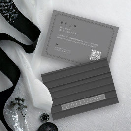 Skräddarsydd QR-kod, QR-ID1090, Svartvit, Bröllop OSA Kort