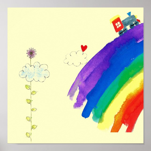 skräddarsydd regnbågsutskrift från tåg poster (Framsidan)