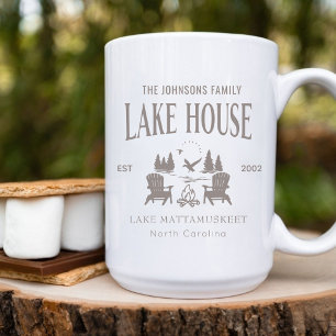 Skräddarsydd sjöhus husvärmegåva 15oz kaffemugg