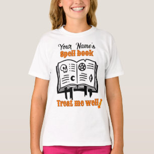 skräddarsydd Spell bok, behandla mig väl rolig Hal T Shirt