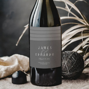 Skräddarsydd svart Tux Bröllop Tack ID1090 Vinflaska Etikett