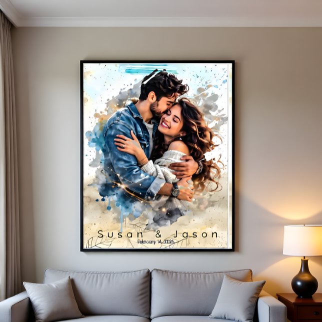 Skräddarsydd vattenfärg till Valentinesdag med ege Poster (Skapare uppladdad)