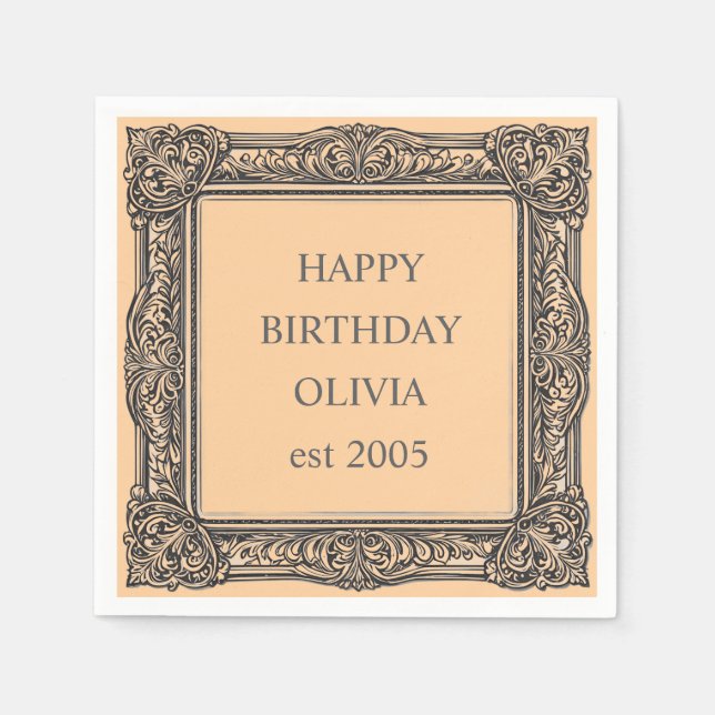 Skräddarsydd viktoriansk rullram servett Elegant p (Framsidan)