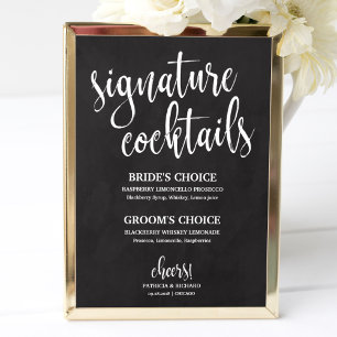 Skräddarsydda cocktaildrycker Krittaffel Bröllopss Poster