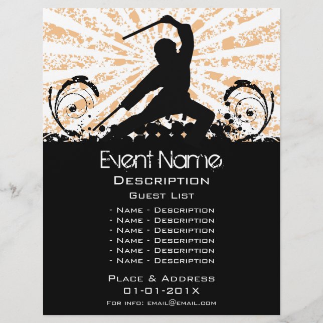 Skräddarsydda evenemang reklamblad (Framsidan)