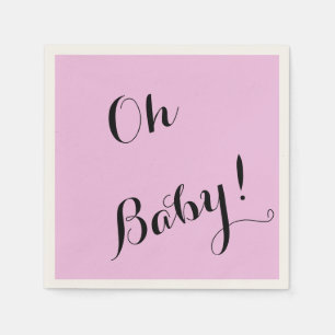 skräddarsydda rosa baby shower servetter för flick