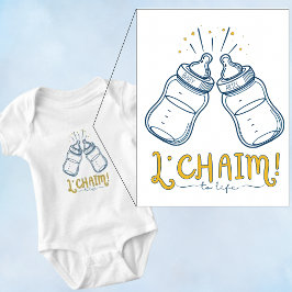 Skräddarsytt "L'CHAIM"! Baby Bris eller namn T Shirt