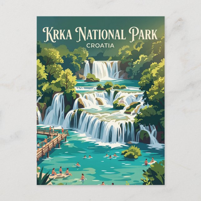 Skradinski Buk Kroatien Vykort (Framsida)