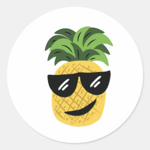 Skraj ananas runt klistermärke