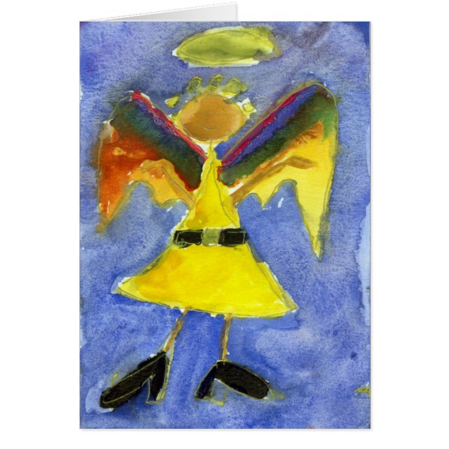 Skraj ängel hälsningskort (Framsidan)