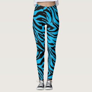 Skraj blåttzebra tryckdamasker leggings