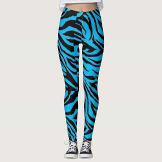 Skraj blåttzebra tryckdamasker leggings