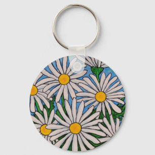 Skraj blom- daisynyckelring nyckelring