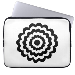 Skraj blomma i svart och White. Laptop Sleeve
