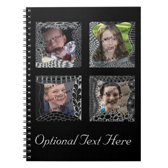 Skraj Collage för klotterbildram Anteckningsbok Med Spiral (Framsidan)