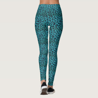 Skraj damasker för blåttLeopardtryck Leggings