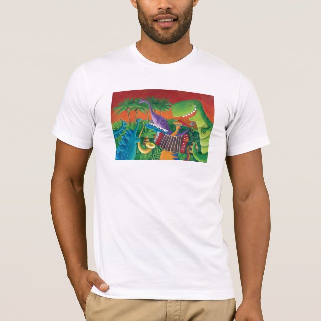 Skraj Dinosaurmusikband Tee Shirt (Framsida)