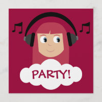 Skraj flicka DJ med det röda beställnings- partyet