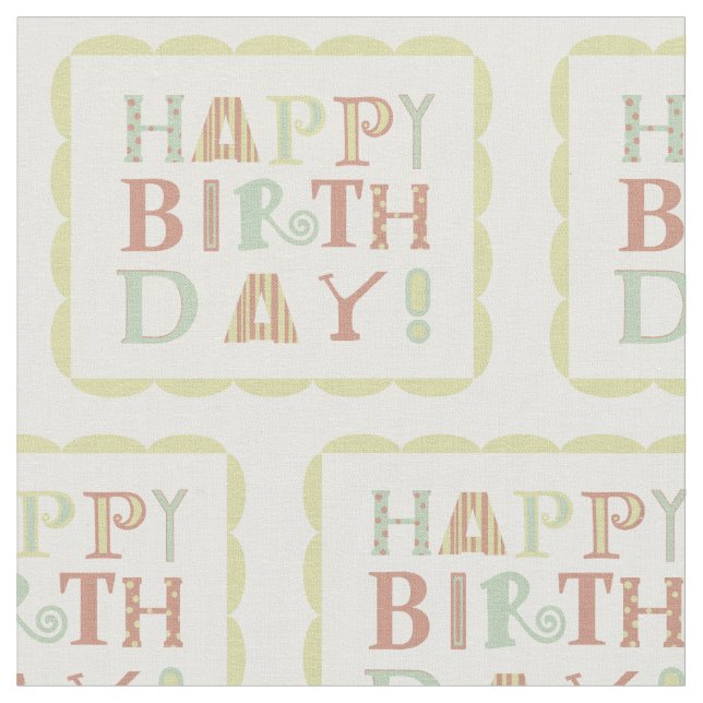 Skraj grattis på födelsedagentyg tyg (Närbild)